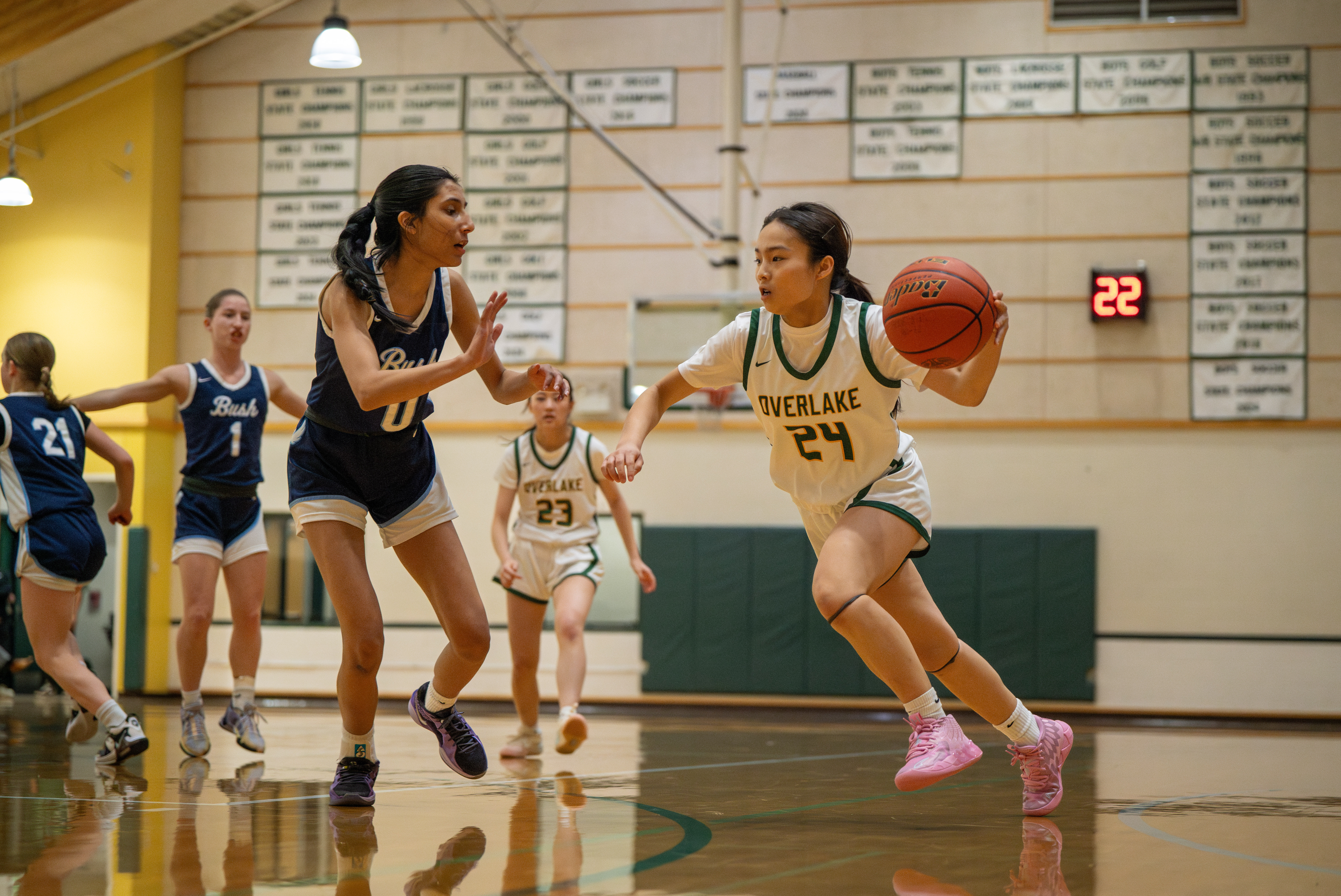 girls basketball dribble