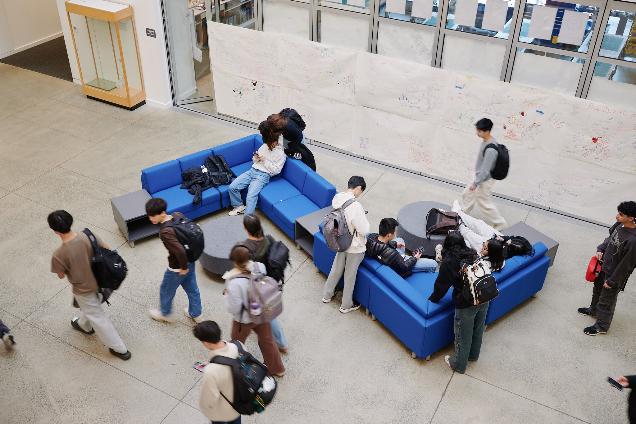 overhead view of commons area in whitten
