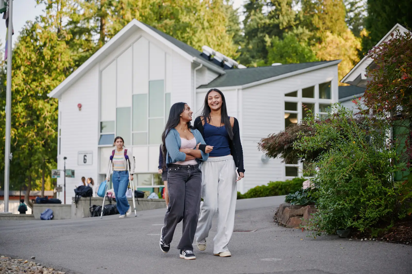 two students on path