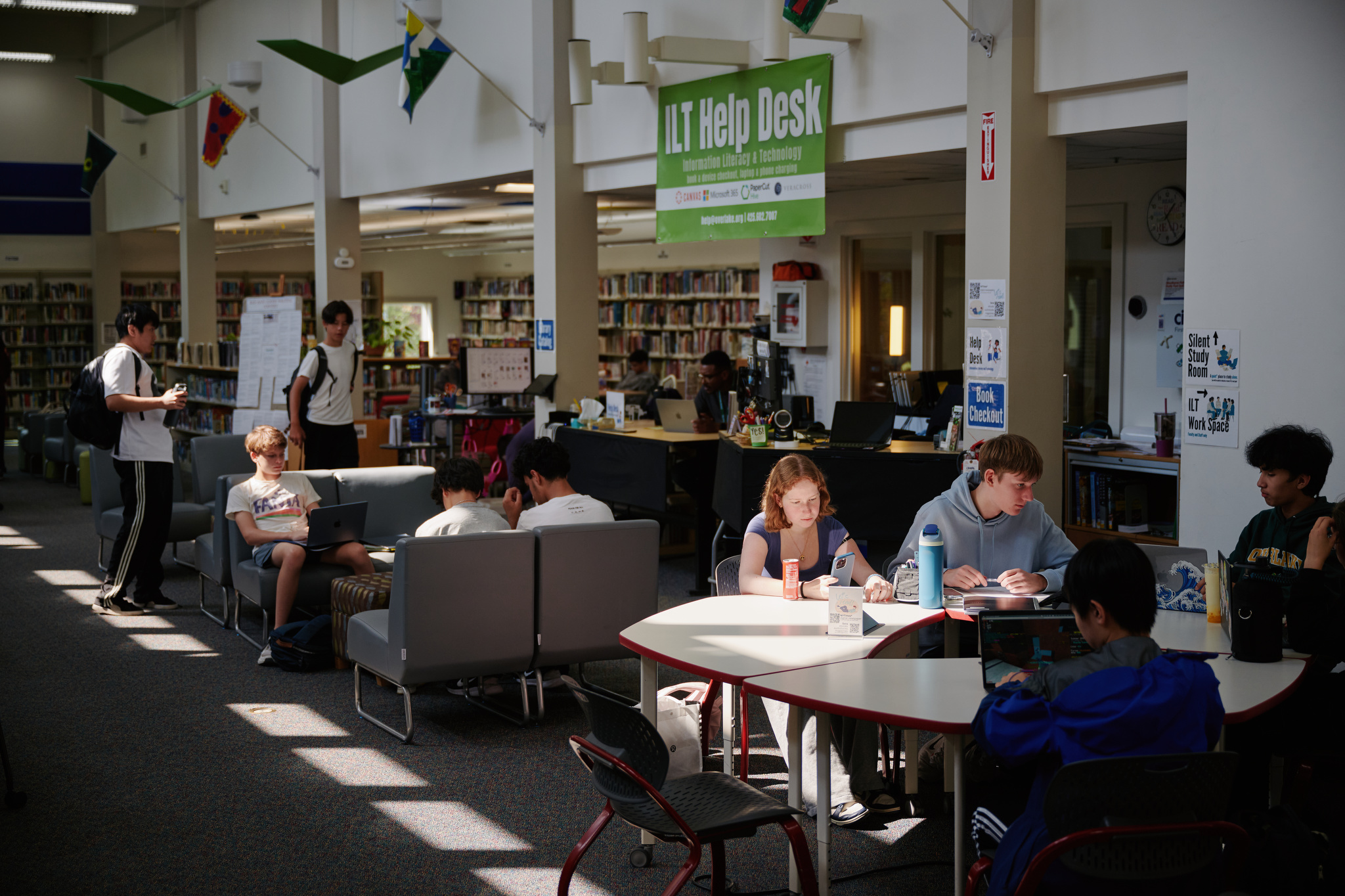 library with students
