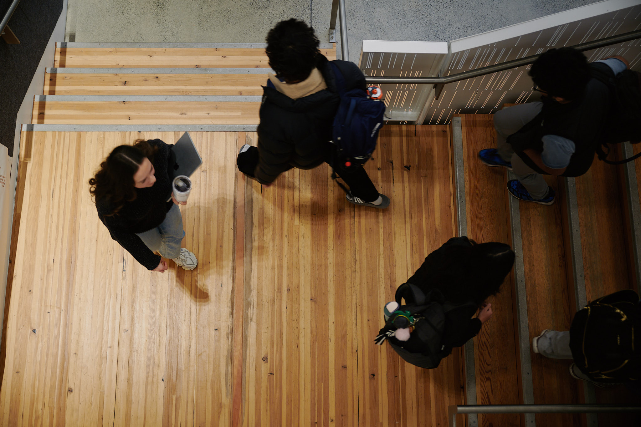 bird's eye view of students