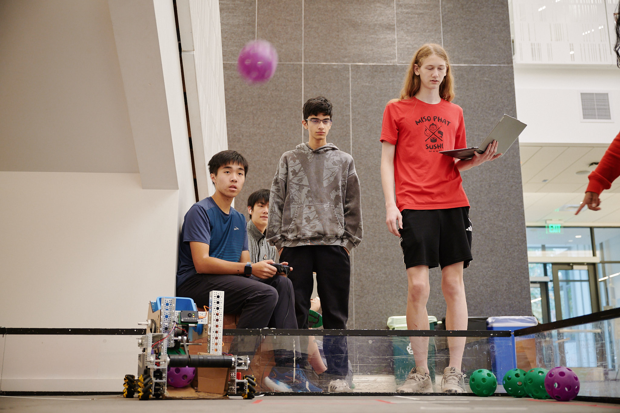 students doing robotics