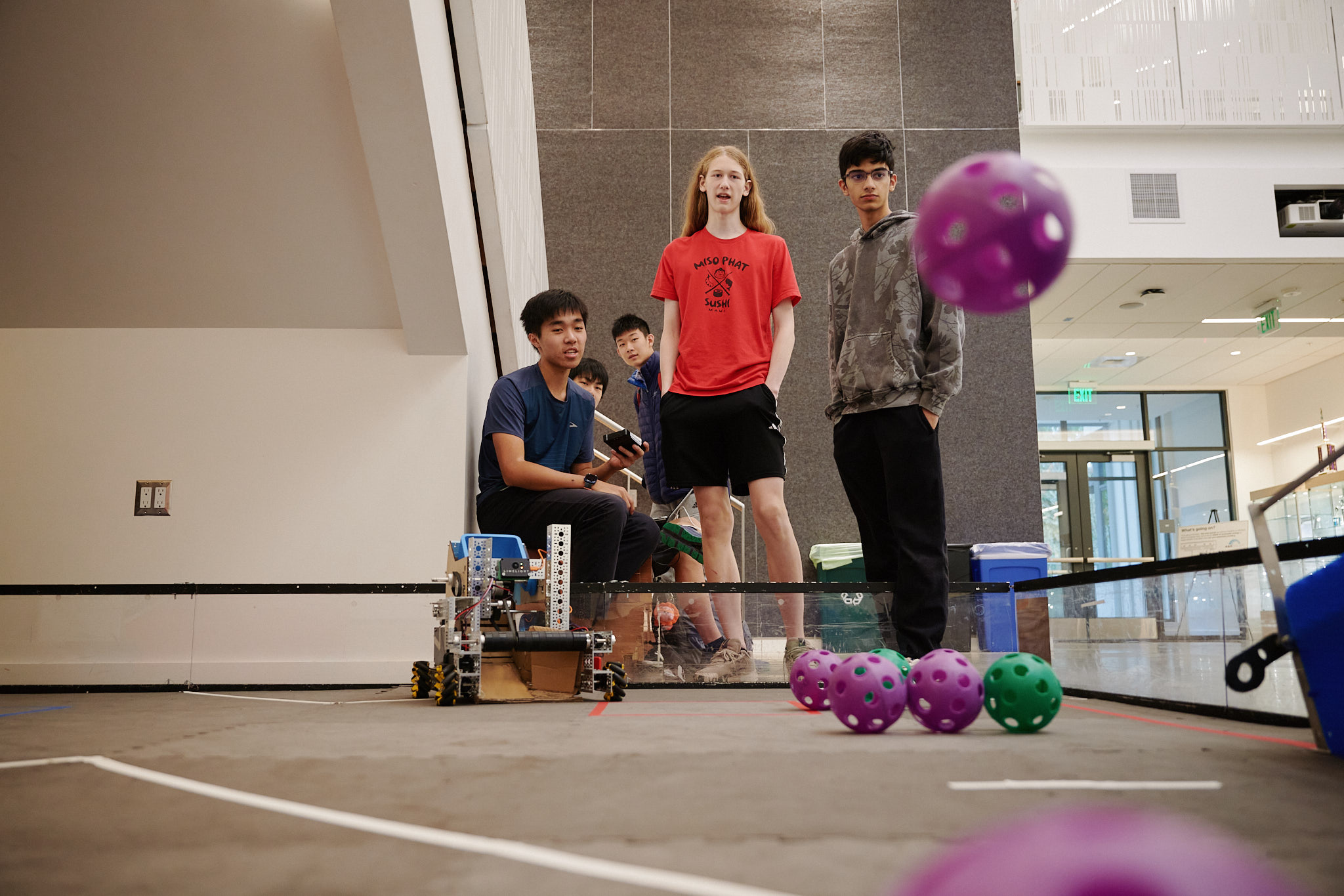 students doing robotics