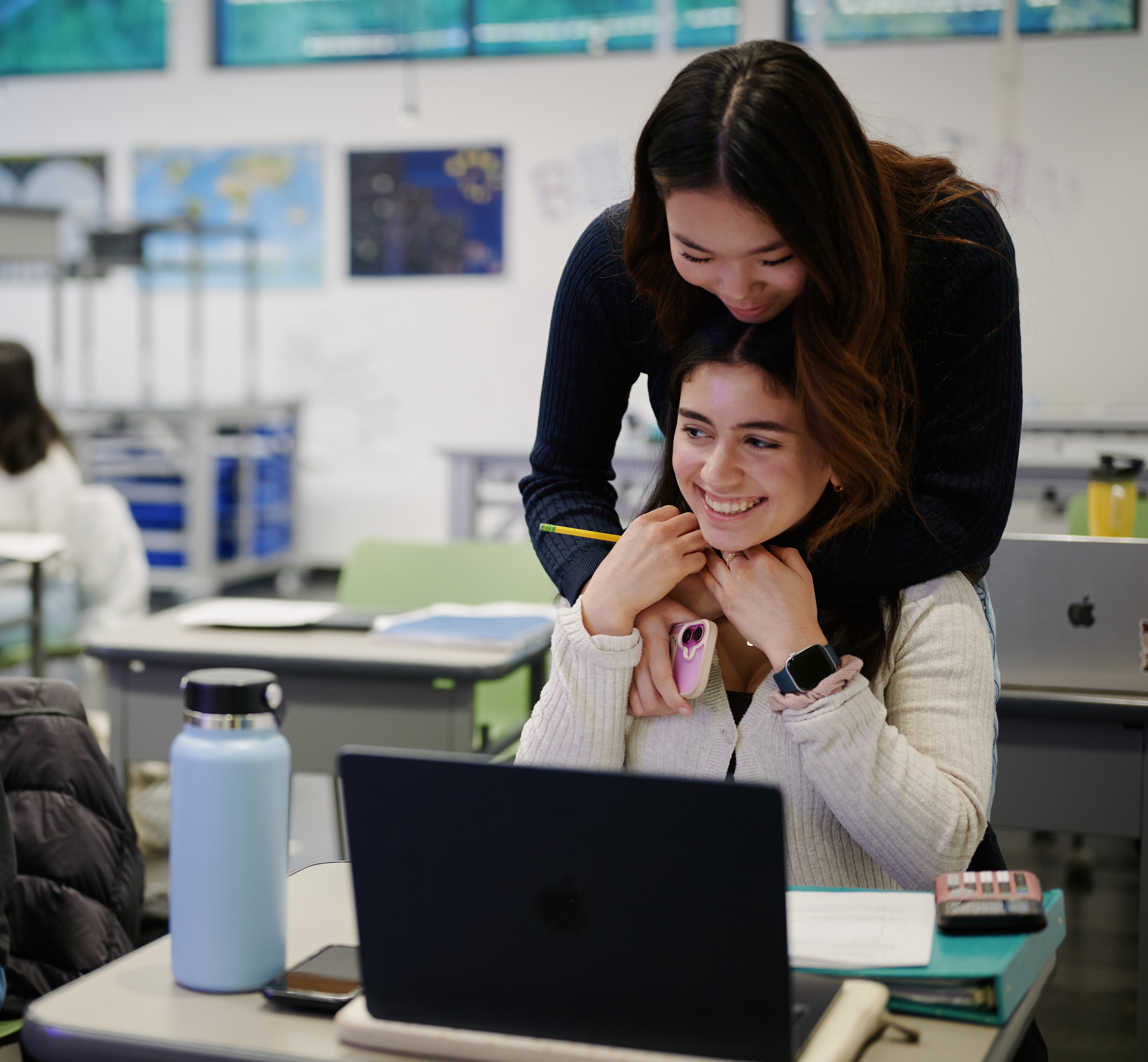 students supporting one another