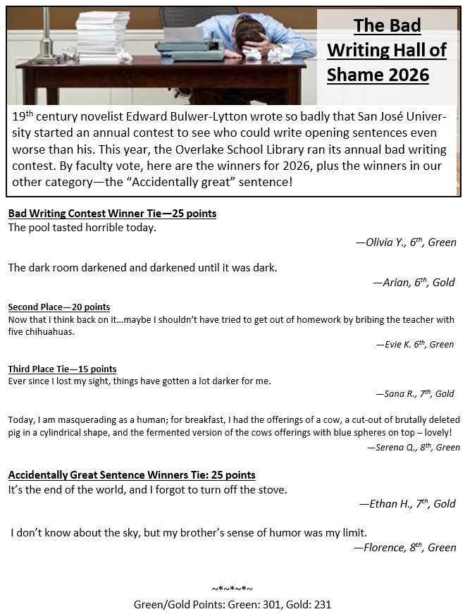 Winning entries in the "bad writing contest"