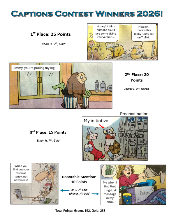 Cartoons with student-written captions