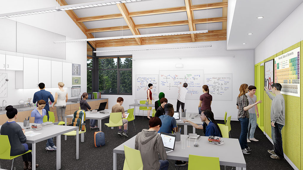 The new bio-chem lab will be built in a spacious, open concept, encouraging collaboration.