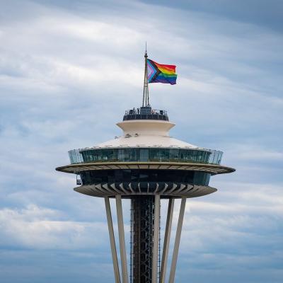 Progress Flag on the Space Needle