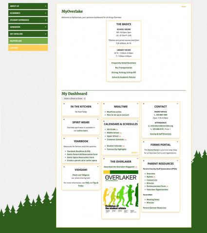 The new MyOverlake 2.0 with customizable dashboard