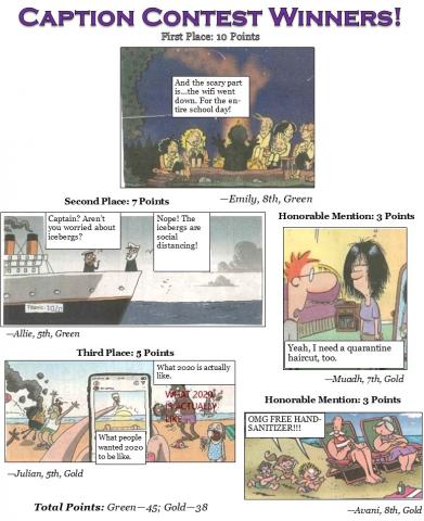 Cartoons with student-written captions