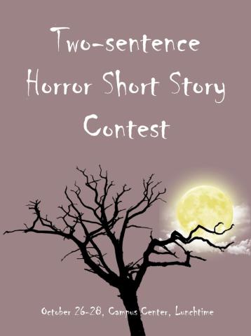 Contest flyer showing a bare tree with moon in its branches