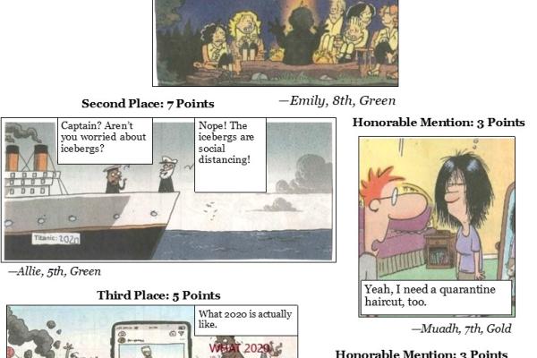Cartoons with student-written captions