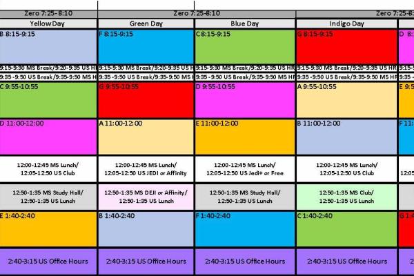 student schedule